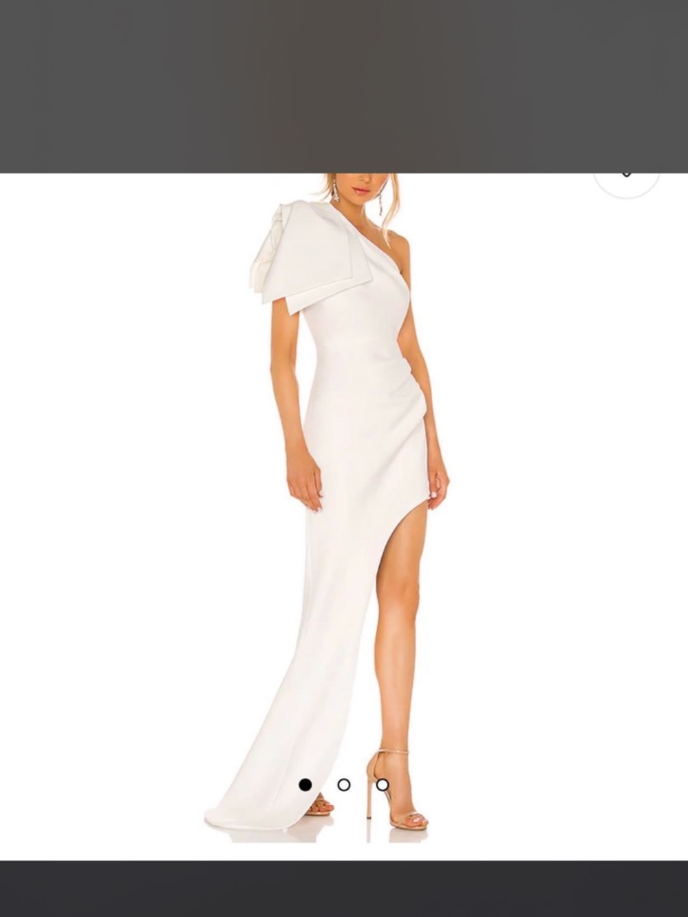 Bronx and Banco Stella Bridal Gown White One-Shoulder Asymmetric with Bow Detail